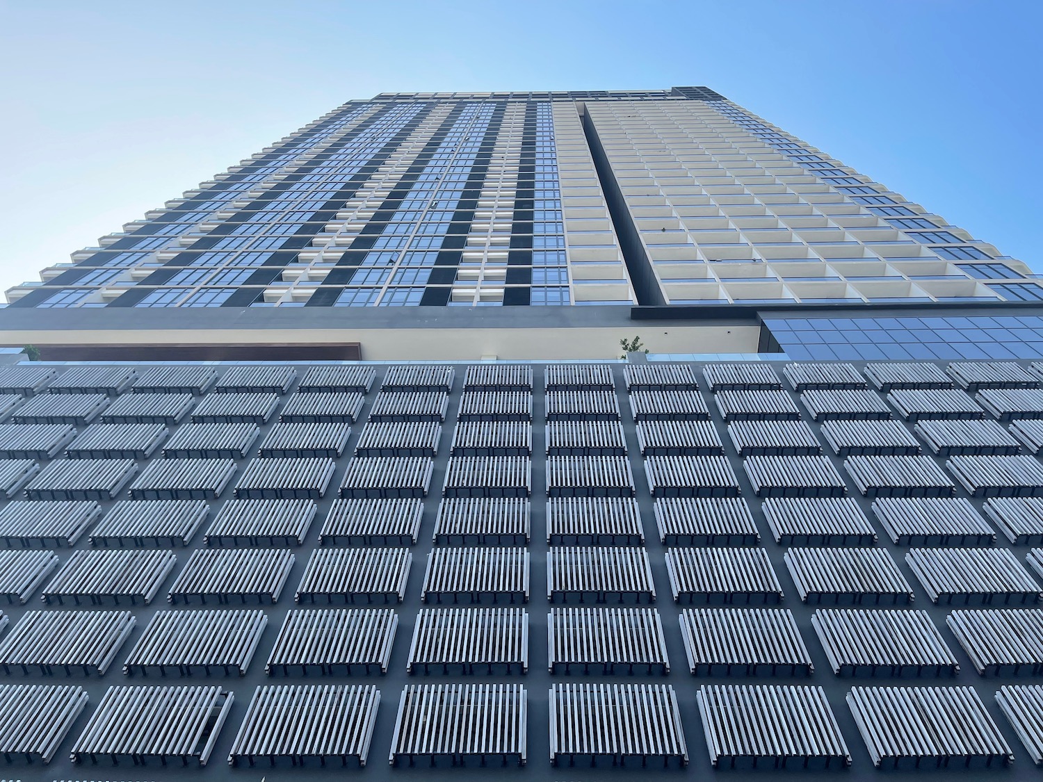 Building with solar panels